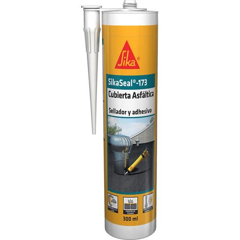 SikaSeal®-173 - Masilla bituminosa para cubiertas, canalones y bajantes - 300 ml - Cartucho - Negro
