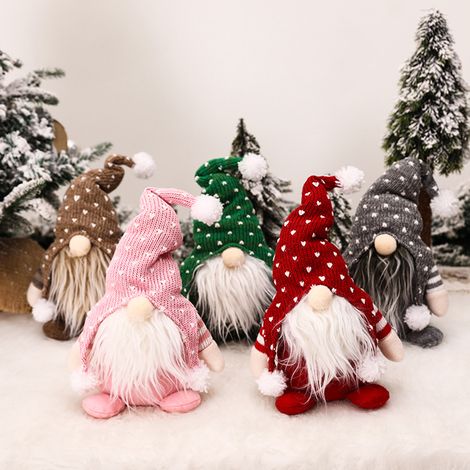 Poupée de Noël sans visage représentant le Père Noël assis, cadeau de décoration de fenêtre (1/5)