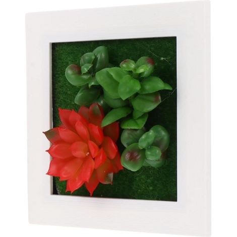 Plastic Hanging Photo Frame Artificial Plant Red (1/5)