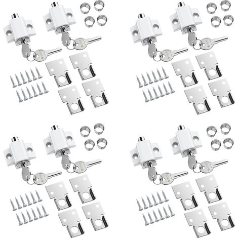 8pcs Sliding Window Lock Security Door Lock with Keys Sliding Door Lock, Sliding Swing Doors, Screws Included, Easy Installation, Child Animal Home Protection (1/5)