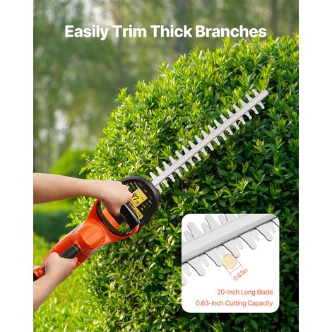 Taille-haie Électrique sans fil 20 V Batterie 2 A avec Lame à Double Action 510 mm, Conception Sécurisée, Légère, Ergonomique, pour Entretien des Branches Basses, Taillage Arbustes de Jardin (1/5)