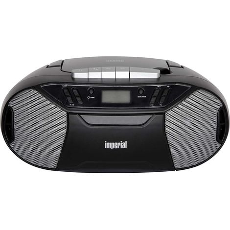 PBB 1 Boombox portátil compacto con reproductor de CD, pletina de casete y radio FM
