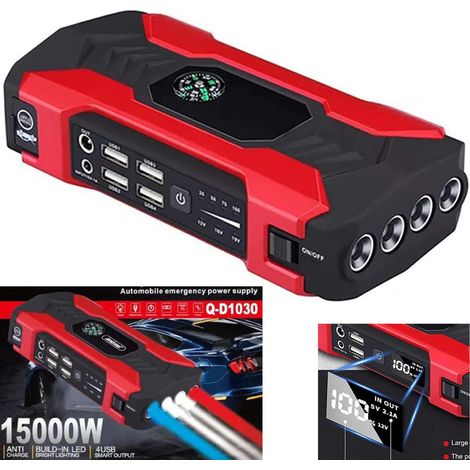 Trade Shop - Batería De La Antorcha Externa Del Salto De La Puesta En Marcha Del Automóvil Multifuncional 15000ma Q-d1030 - (1/5)