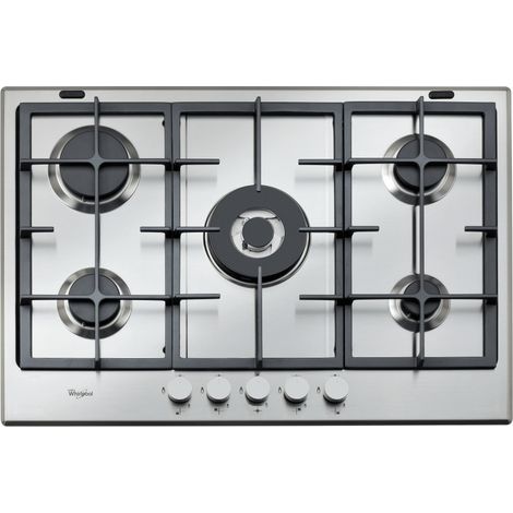 Whirlpool Piano cottura a gas - GMA 7522/IX. Colore del prodotto: Acciaio inox, Posizionamento dell'apparecchio: Da incasso, Dimensione della larghezza del piano cottura: 73 cm. Tipo di... - GMA7522IX