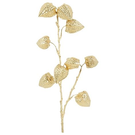 DECOSTAR, DECORAZIONE NATALIZIA, RAMO PHYSALIS, H67CM, COLORE ORO, NATALE, DECORAZIONI NATALIZIE