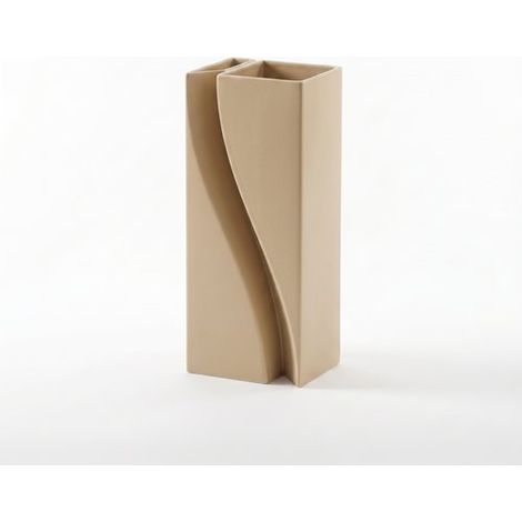 Set di 2 vasi minimalisti beige per fiori, dalle forme fluide.