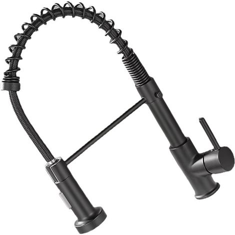 Mitigeur évier cuisine pivotant eau chaude froide acier inoxydable (1/4)