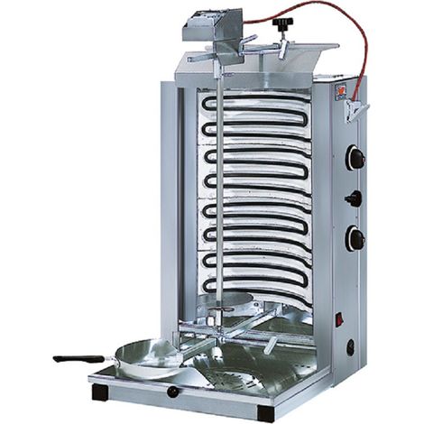 Gril à kebab électrique avec 2 zones de chauffage, moteur supérieur, 30 kg 525x480x940 mm - VIRTUS
