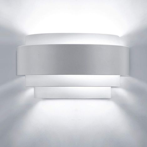 Aplique de Pared LED Interior de Hierro Moderno Bombilla E27 Iluminación de Pared para Dormitorio, Escalera, Salón (Blanco Frío) (1/5)