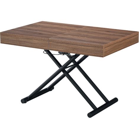 Mesa de centro extensible Némesis acabado roble amazonía, 46-78cm(alto) 10075cm(fondo) 120-160-200cm(ancho). (1/2)