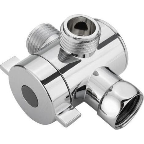 3-Way Shower Head Water Splitter Diverter Valve, G1/2" Multifunctional Adjustable Switch Adapter for Toilet Bidet or Shower Head, Silver (1/5)