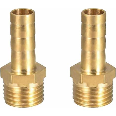 1 raccord fileté mâle Divers accessoire de portail, 1/2 pouce, embout cannelé, diamètre intérieur 14 mm, laiton, pour tubes plastique/caoutchouc (1/5)
