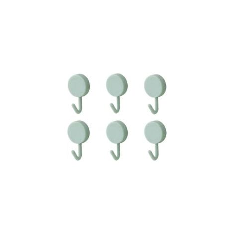 Ganchos adhesivos, bonitos ganchos decorativos de pared, ideales para colgar portabebés, gorros, toallas y llaves. Juego de 6 unidades, color azul. - Crezuo