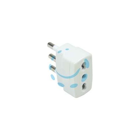 ADATTATORE RIDUZIONE 2P+T BIANCA - spina 16A e presa 10/16A bianca