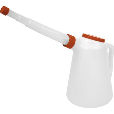 JDL5 Verre doseur d'huile avec couvercle et bec verseur flexible Rouge 5 l (1/3)