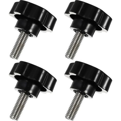 mit 4 Edelstahl Klemmknöpfen mit Außengewinde M10 x 25 mm