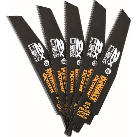 Hoja de sierra sable, bi-metal, Extreme 2X, demolición, 152 mm, 1 mm  DeWalt DT2301L-QZ