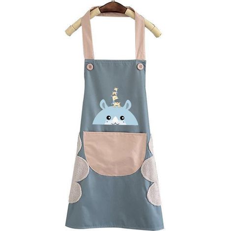 Tablier de cuisine imperméable et anti-taches avec serviette en microfibre intégrée, réglable, bleu (1/5)