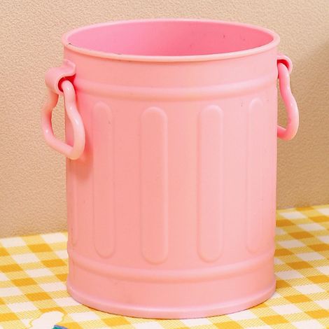 Niedlicher und stylischer Stiftehalter in Metalloptik, ideal für Schüler, großes Fassungsvermögen, rosa, ohne Aufkleber. (1/5)