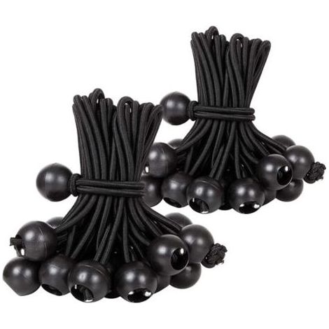 Tendeur Boule, Tendeur Elastique Noir, Tendeur Élastique pour Pavillon,Bâche,Camping,Tente,Rideaux Harnais d’Extension(30 Pièces Noir 300mm) (1/5)