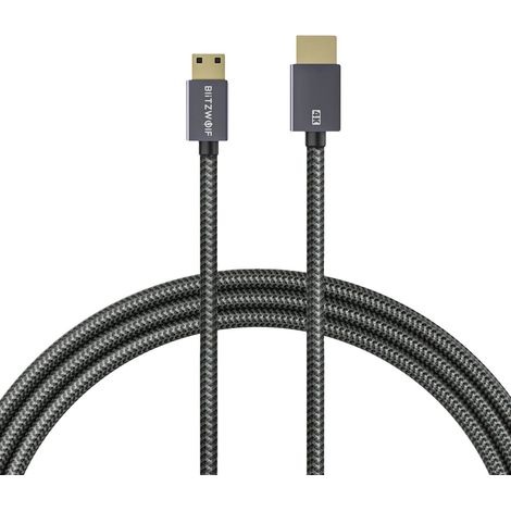 Câble HDMI, Résolution 4K, Vitesse de Transfert 18Gbps, gris, 1m 10PC (1/2)