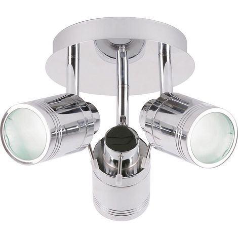 Litecraft Hugo Spotlight Plate Bathroom IP44 Rated Fitting - Polished Chrome (1/5)