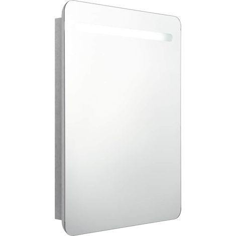 Maison Exclusive - LED-Bad-Spiegelschrank Betongrau 60x11x80 cm (1/5)