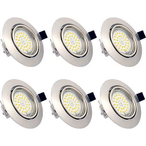 ZOLGINAH Einbau-LED-Strahler, dimmbar, 6 x 6-W-Leuchtmittel enthalten, GU10, Warmweiß 3000K, 230V, IP23, LED-Deckenbeleuchtung für Wohnzimmer, Küche, Flur (1/5)