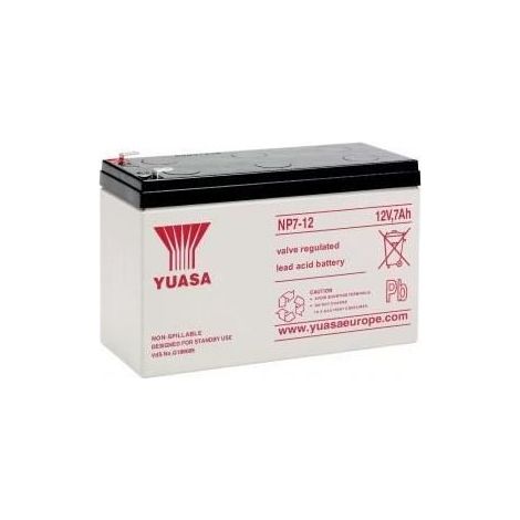 Batterie - YUASA - NP7 - 12V - 7Ah - Idéale pour applications solaires - Couleur noire