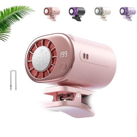 Ventilateur de voiture avec pince - Avec affichage LED - Mini ventilateur portable - Pince détachable - Rotation à 360° (1/5)