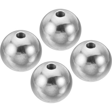 Écrous Bouton, 4 Paquets M6 Femelle Filetage 25mm OD 304 Inox Acier Rond Bille Vis Capuchon Couvercle Pour Luminaire Meuble DIY ornementation, Argent (1/5)