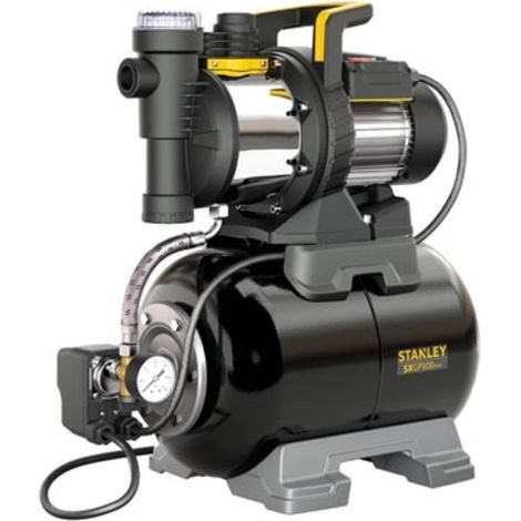 Stanley – Pompe de surpresseur 900 W – Débit 3300 l/h – Réservoir 24 L en acier – Interrupteur mécanique de pression – IPX4 pour intérieur et extérieur