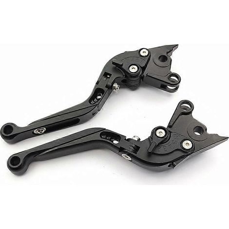 Convient aux motos Ducati 900SS/1000SS : guidon modifié en alliage d'aluminium, levier de frein et d'embrayage réglable (entièrement noir). (1/4)