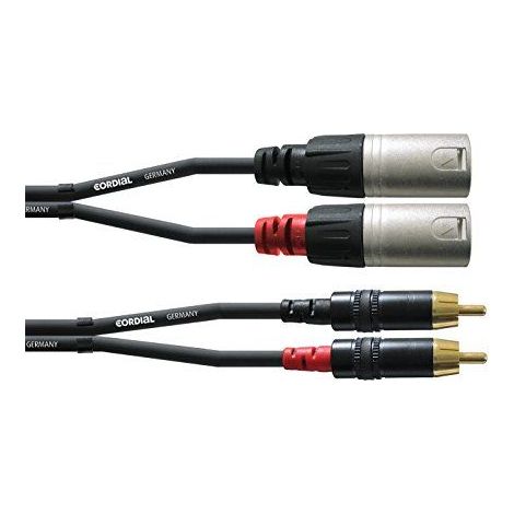 Cordial CFU 1,5 MC Audio Cavo adattatore [2x Spina XLR - 2x Spina RCA] 1.50 m Nero (1/2)