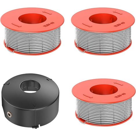 3 Bobine de Fil Convient pour Bosch F016800175,Rechange Coupe Bordure pour Bosch ART 23 26 30 Combitrim ART 23 26 Easytrim,F016L71088 Couvercle,Ø1,6mm 8m Longueur(3 Bobine+1 Couvercle) (1/5)