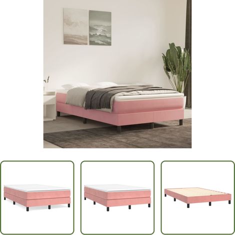 Samtbettgestell - Boxspringbettgestell Rosa 120x200 cm Samt (1/5)