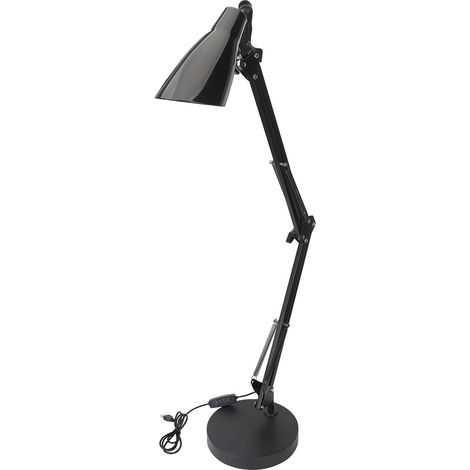 Lampe de bureau à bras articulé, 10 modes de luminosité, LED USB, pliable et réglable, idéale pour les tatouages (noire). (1/5)