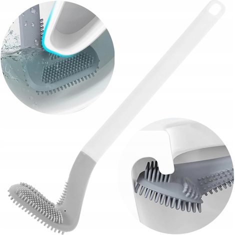 Los cepillos de silicona para inodoros pueden limpiar los inodoros y son adecuados para llegar a los rincones difíciles. (1/5)