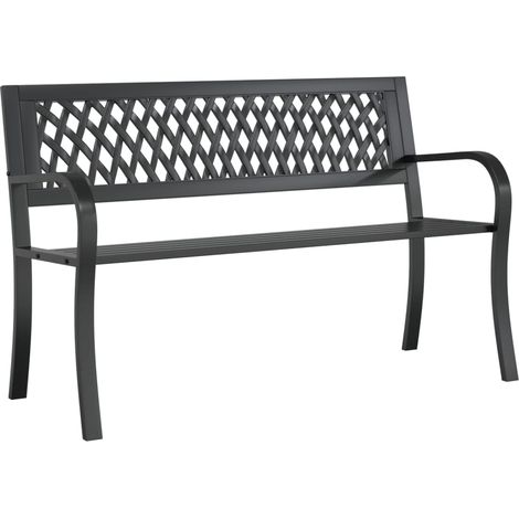 Maison Exclusive - Gartenbank Schwarz 120 cm Stahl