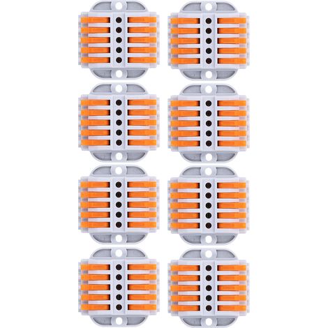 Kit de 8 connecteurs de fils conducteurs à connexion rapide avec levier de raccordement, bornes de jonction 223-5P (1/5)