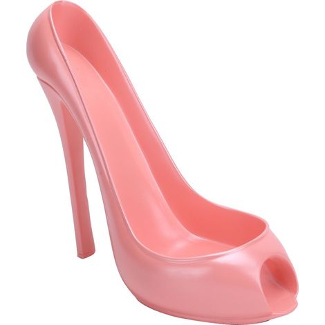 Porte-bouteille vin original talon aiguille forme chaussure, présentoir bouteille déco maison, accessoire fantaisie rose (1/5)