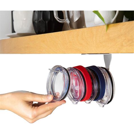 Organisateur de couvercles de gobelets horizontal 2024, nouveau crochet adhésif pour couvercles de gobelets, rangement de couvercles de gobelets (1/5)