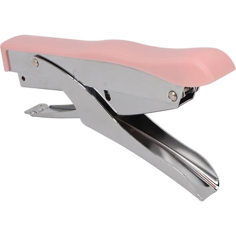 Agrafeuse portative ergonomique à surface mate, idéale pour la reliure de documents à la maison, à l'école ou au bureau (rose) (1/5)