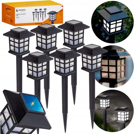 Solar-Gartenleuchten-Set mit LED-Häusern, 6-teilig, inklusive Dämmerungssensor (1/5)