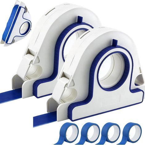 Paint tape applicator with scraper, masking tape dispenser for decorative strips, door and window frames, 1mm precision pitch paint tape applicator kit with cutter, includes starter tape rolls (2 piec (1/5)