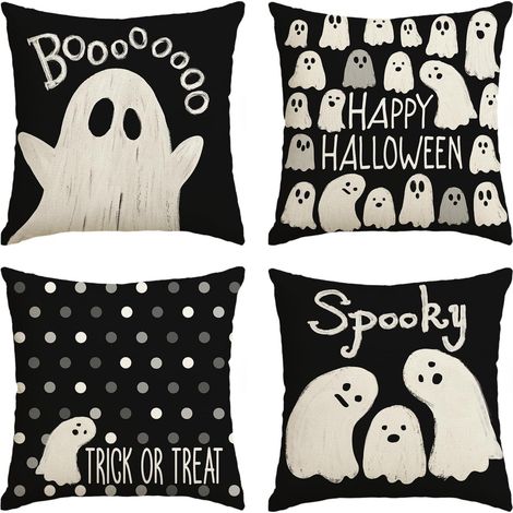 Set di 4 Federe Decorative Halloween Pois 45x45 cm (1/5)