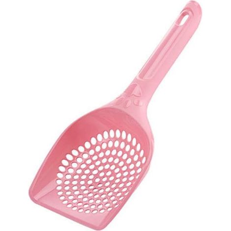 Pelle à litière en plastique rose pour chat - Pelle pour déchets de sable - Outil de nettoyage creux - Fournitures pour animaux domestiques - Facile à nettoyer (1/5)