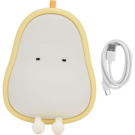 Pear-shaped silicone LED night light with cartoon design, for a child's bedroom or living room. (1/5)