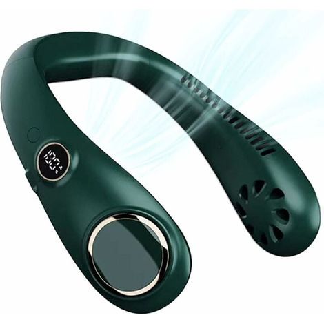 Collier ventilateur sans pales Ventilateur de refroidissement portable 3 vitesses rechargeables, design casque portable, ventilateur personnel