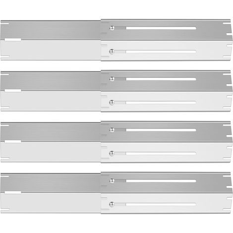 Lot de 4 cache-brûleurs universels réglables en acier inoxydable pour barbecue à gaz, s'étend de 29,8 cm à 53,3 cm de long (1/5)